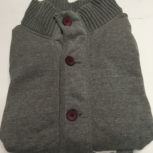 Gray casual button down sweater XL
